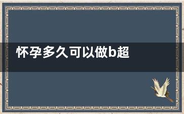 怀孕多久可以做b超 怀孕做b超的注意事项(怀孕多久可以做四维)